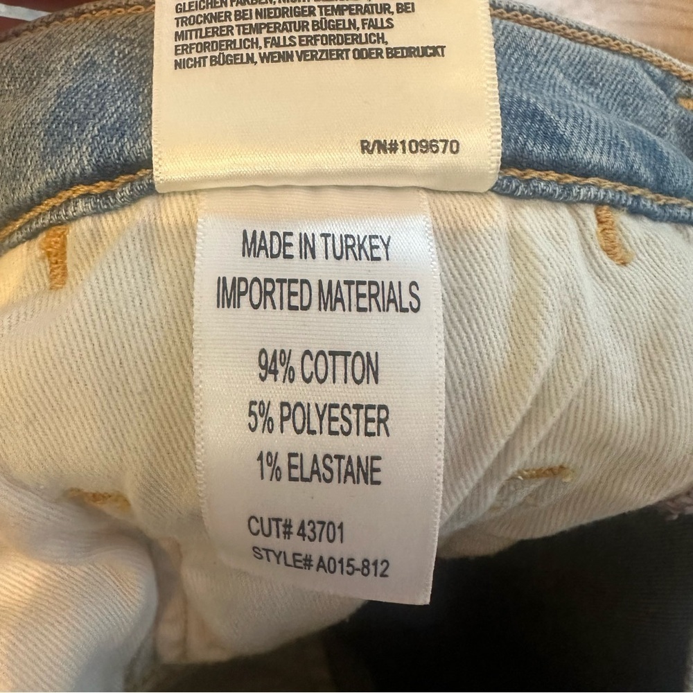 AGOLDE Isabel Slim Fit Boyfriend Dreamer Jeans Distressed Denim Size 25 - Picture 10 of 14